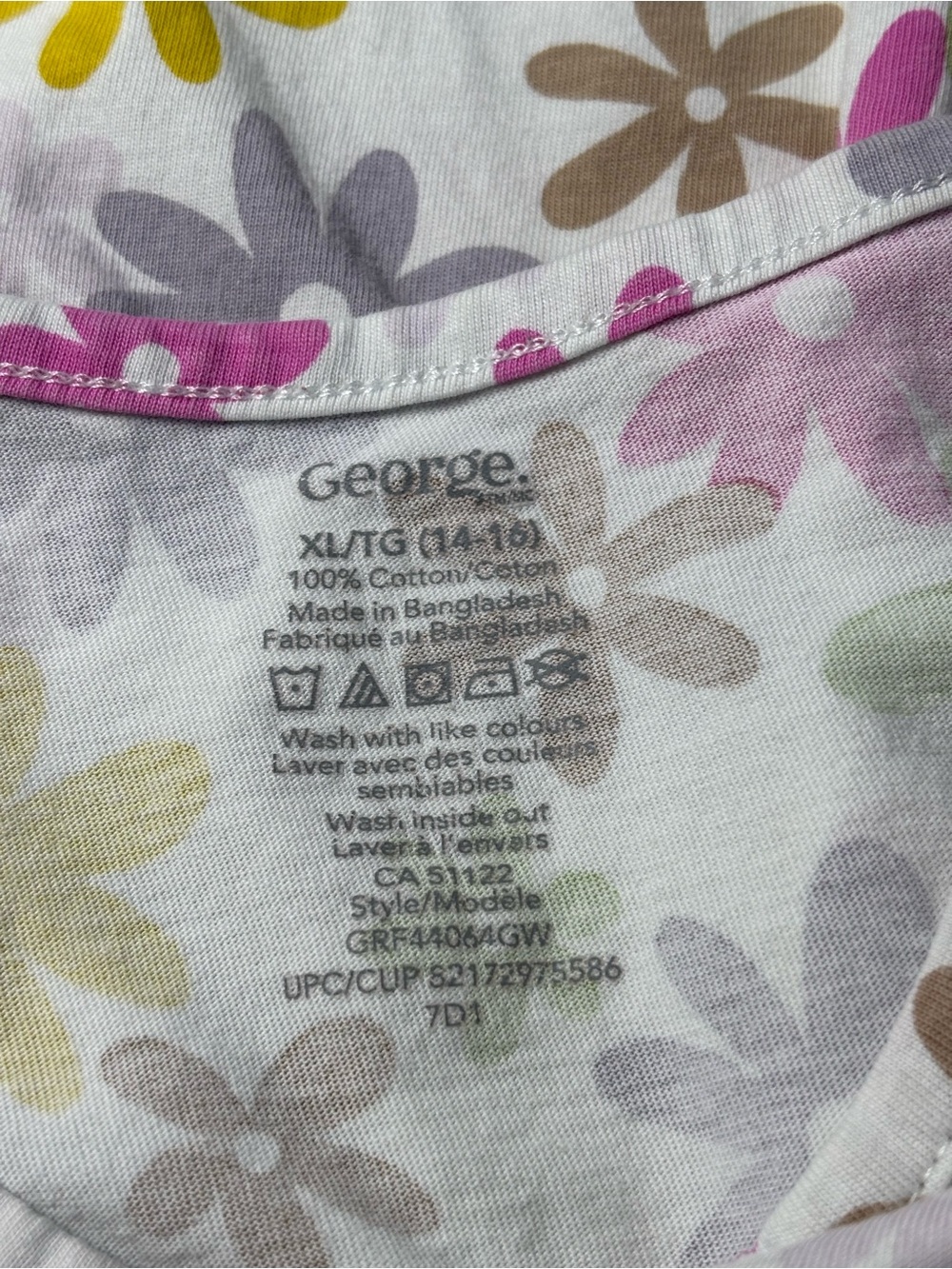 3/10$ George Girls Multicolor Floral Daisy Dress Size XL 14-16 Skater Blooming - Picture 3 of 5